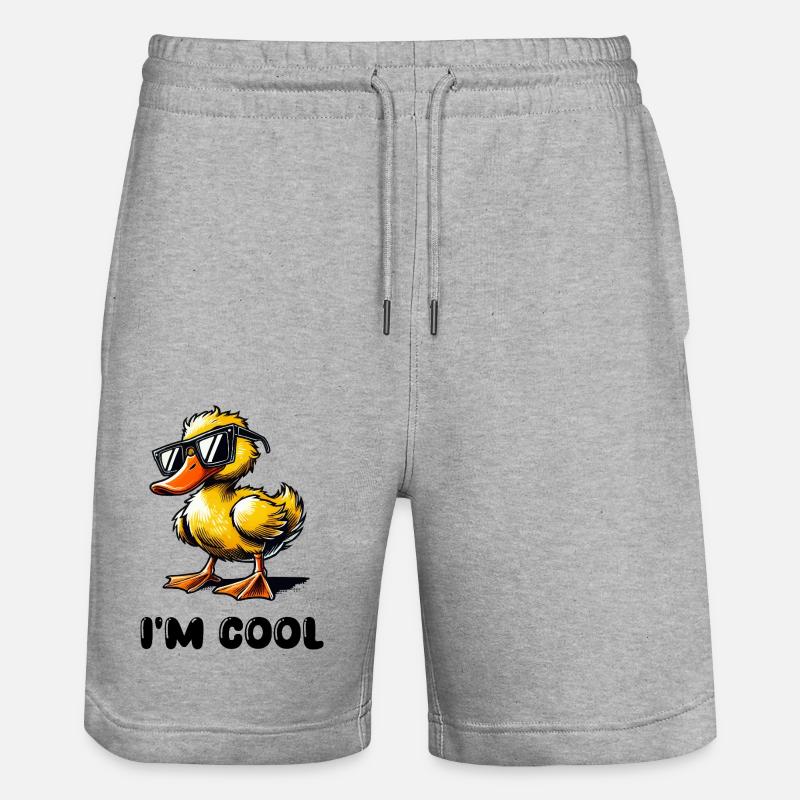 Duck Comic Cool - Stanley/Stella Trainer Unisex Organic Jogging Shorts - heather grey