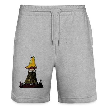 Waldläufer Gnom Zwerg Halbling Kobold Kabauter - Stanley/Stella Unisex Bio Joggingshorts Trainer  - Grau meliert - Vorne - Nik (191cm) & Marisol (170cm)