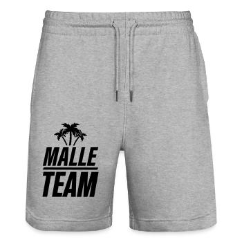 L’équipe Malle - Short de jogging bio TRAINER Stanley/Stella unisexe - gris chiné - Devant - Nik (191cm) & Marisol (170cm)