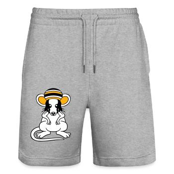 Souris Raggae Jamaica Chapeau Rasta Lure Chill Hat - Short de jogging bio TRAINER Stanley/Stella unisexe - gris chiné - Devant - Nik (191cm) & Marisol (170cm)