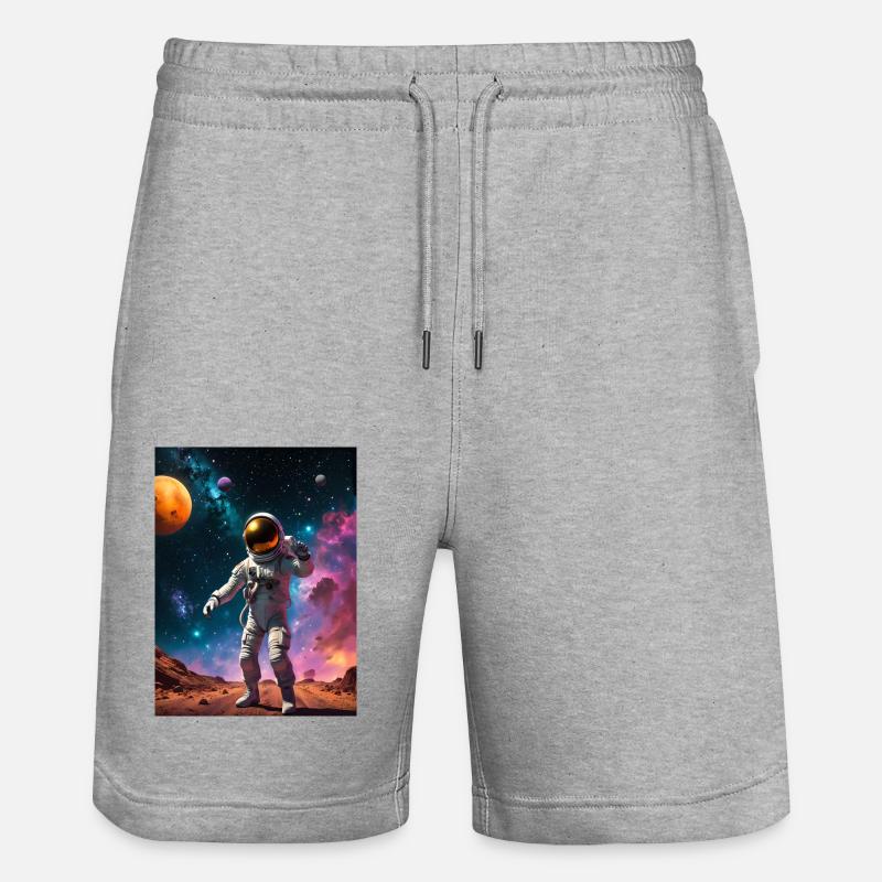 Astronaut - Stanley/Stella Unisex Bio Joggingshorts Trainer  - Grau meliert