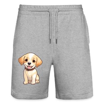 Puppy Dog Golden Retriever - Stanley/Stella Unisex Bio Joggingshorts Trainer  - Grau meliert - Vorne - Nik (191cm) & Marisol (170cm)