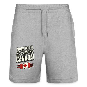 Maintenant avec 25 % plus de Canada – Satire des tarifs commerciaux - Short de jogging bio TRAINER Stanley/Stella unisexe - gris chiné - Devant - Nik (191cm) & Marisol (170cm)