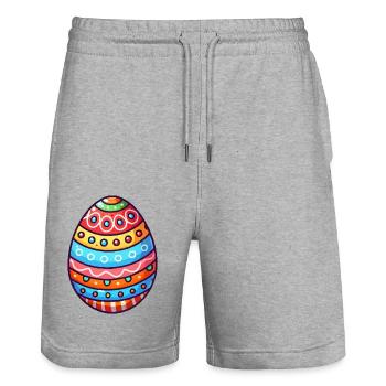 osterei - Stanley/Stella Unisex Bio Joggingshorts Trainer  - Grau meliert - Vorne - Nik (191cm) & Marisol (170cm)