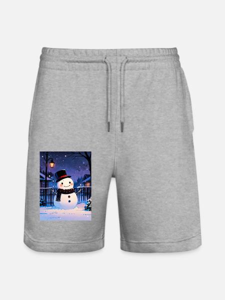 Built with Love - Stanley/Stella Trainer Unisex Organic Jogging Shorts - heather grey