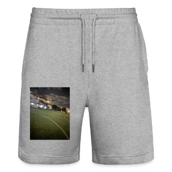 IMG 6031 - Stanley/Stella Unisex Bio Joggingshorts Trainer  - Grau meliert - Vorne - Nik (191cm) & Marisol (170cm)