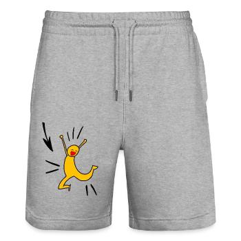 Yellow joy - Stanley/Stella Unisex Bio Joggingshorts Trainer  - Grau meliert - Vorne - Nik (191cm) & Marisol (170cm)