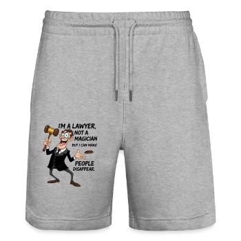 Anwalt Magier Spruch | Lustiges Jura Geschenk - Stanley/Stella Unisex Bio Joggingshorts Trainer  - Grau meliert - Vorne - Nik (191cm) & Marisol (170cm)