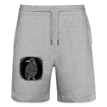 happy penguins birthday animal - Stanley/Stella Unisex Bio Joggingshorts Trainer  - Grau meliert - Vorne - Nik (191cm) & Marisol (170cm)