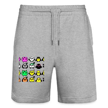 Envahisseurs en colère - Short de jogging bio TRAINER Stanley/Stella unisexe - gris chiné - Devant - Nik (191cm) & Marisol (170cm)