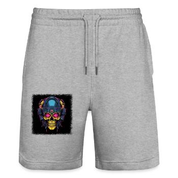 back print humor bday birthday present idea - Stanley/Stella Unisex Bio Joggingshorts Trainer  - Grau meliert - Vorne - Nik (191cm) & Marisol (170cm)