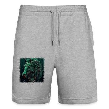 gift sayings bday humor thoroughbred cowboy - Stanley/Stella Trainer Unisex Organic Jogging Shorts - heather grey - Front - Nik (191cm) & Marisol (170cm)