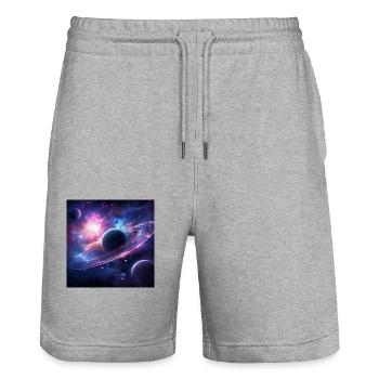 Cosmic - Short de jogging bio TRAINER Stanley/Stella unisexe - gris chiné - Devant - Nik (191cm) & Marisol (170cm)