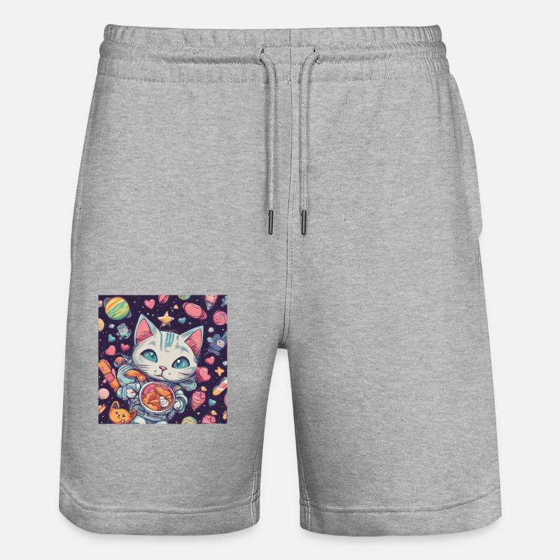 Chat dans l’espace Vol.1 - Short de jogging bio TRAINER Stanley/Stella unisexe - gris chiné