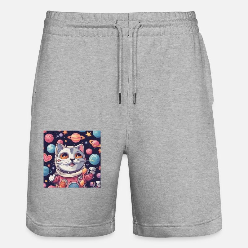 Chat dans l’espace Vol.3 - Short de jogging bio TRAINER Stanley/Stella unisexe - gris chiné
