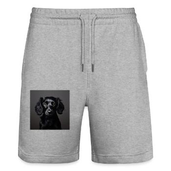Dog - Stanley/Stella Unisex Bio Joggingshorts Trainer  - Grau meliert - Vorne - Nik (191cm) & Marisol (170cm)