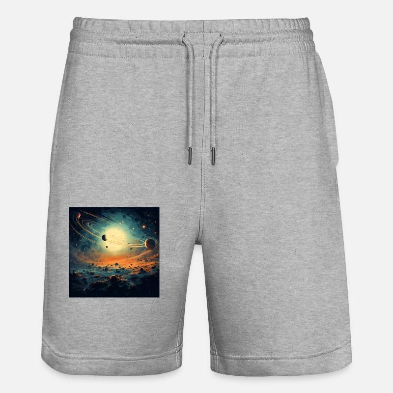 Système solaire, Multivers, Univers - Short de jogging bio TRAINER Stanley/Stella unisexe - gris chiné