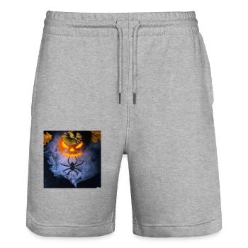 Helloween2 - Stanley/Stella Unisex Bio Joggingshorts Trainer  - Grau meliert - Vorne - Nik (191cm) & Marisol (170cm)