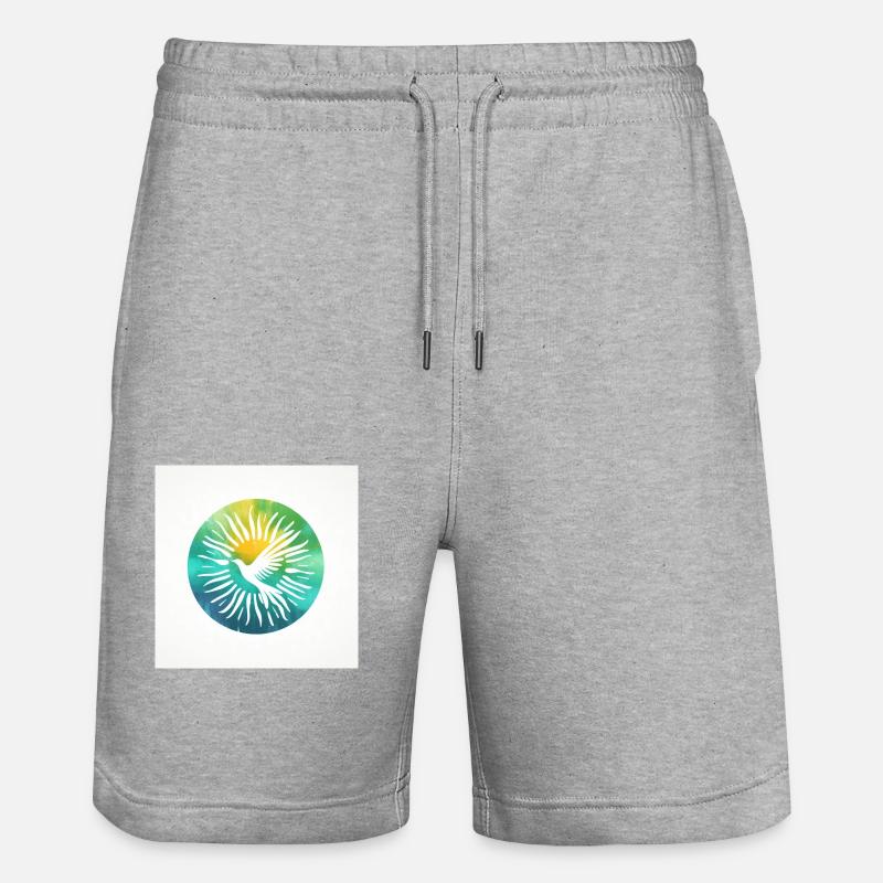 Bunte Friedens Taube - Stanley/Stella Unisex Bio Joggingshorts Trainer  - Grau meliert