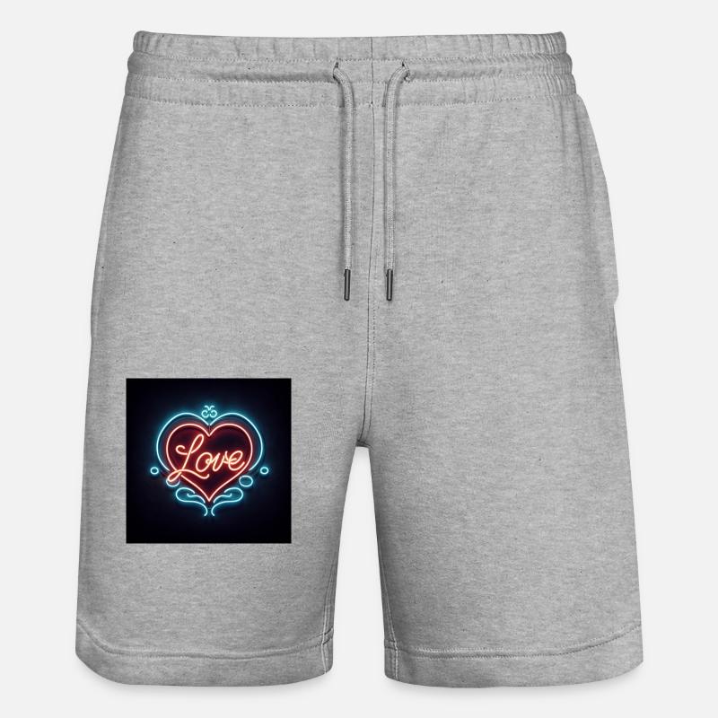 Neon Herz - Stanley/Stella Unisex Bio Joggingshorts Trainer  - Grau meliert