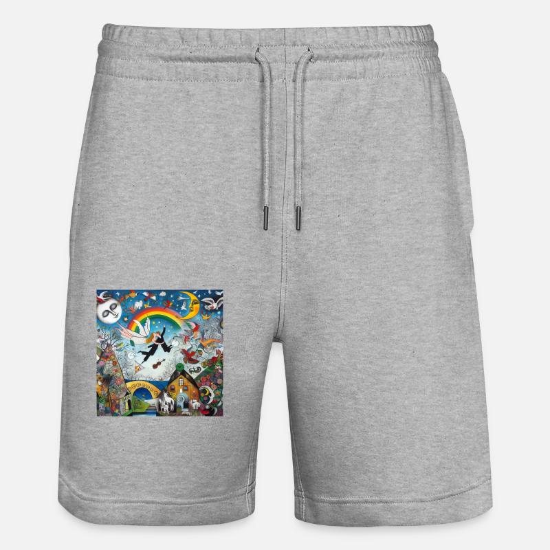 Patchwork Chagall - Stanley/Stella Trainer Unisex Organic Jogging Shorts - heather grey