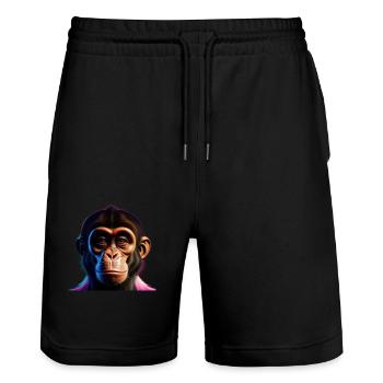 Singe coquin - Short de jogging bio TRAINER Stanley/Stella unisexe - noir - Devant - Nik (191cm) & Marisol (170cm)