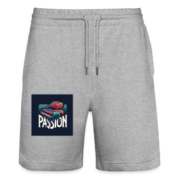 Piano-Passion (Klavierdruck)- Leidenschaft - Stanley/Stella Unisex Bio Joggingshorts Trainer  - Grau meliert - Vorne - Nik (191cm) & Marisol (170cm)