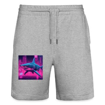 Hai - Stanley/Stella Unisex Bio Joggingshorts Trainer  - Grau meliert - Vorne - Nik (191cm) & Marisol (170cm)