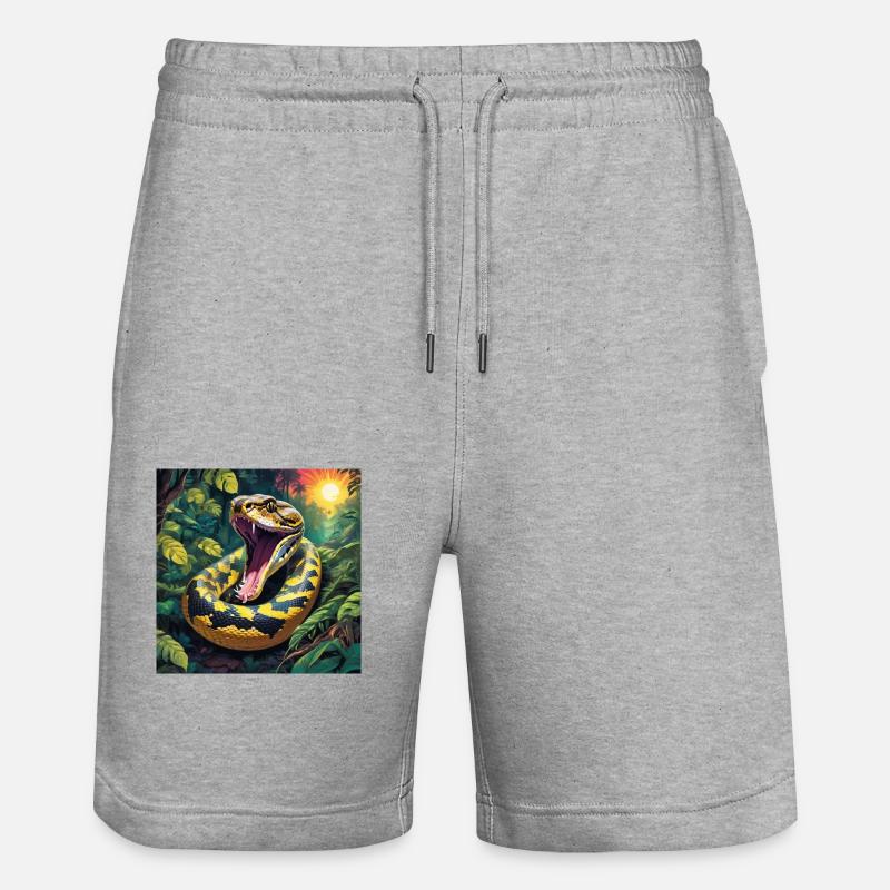 Serpent python - Short de jogging bio TRAINER Stanley/Stella unisexe - gris chiné