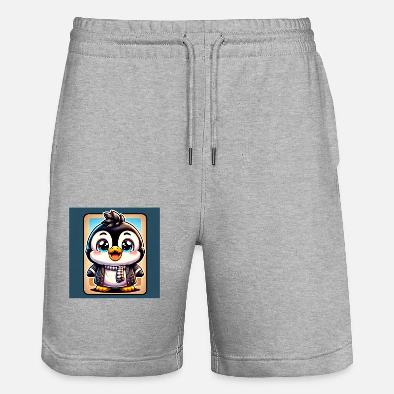 Pingouins - Short de jogging bio TRAINER Stanley/Stella unisexe - gris chiné