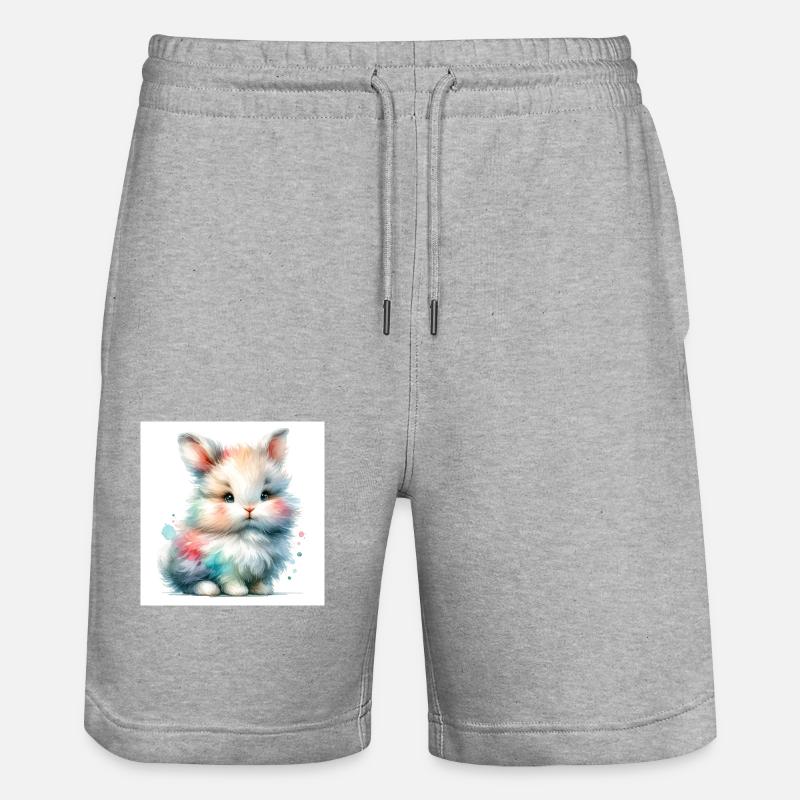bunny - Stanley/Stella Unisex Bio Joggingshorts Trainer  - Grau meliert