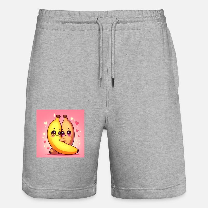 Ich liebe dich, Banane!! - Stanley/Stella Unisex Bio Joggingshorts Trainer  - Grau meliert