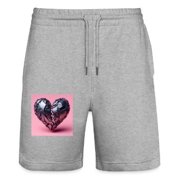 Cœur de fer - Short de jogging bio TRAINER Stanley/Stella unisexe - gris chiné - Devant - Nik (191cm) & Marisol (170cm)