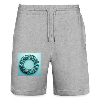 Aqua Marine Serenity - Stanley/Stella Unisex Bio Joggingshorts Trainer  - Grau meliert - Vorne - Nik (191cm) & Marisol (170cm)