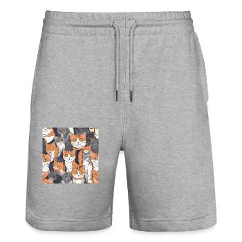 gorgeous fashion - Stanley/Stella Unisex Bio Joggingshorts Trainer  - Grau meliert - Vorne - Nik (191cm) & Marisol (170cm)