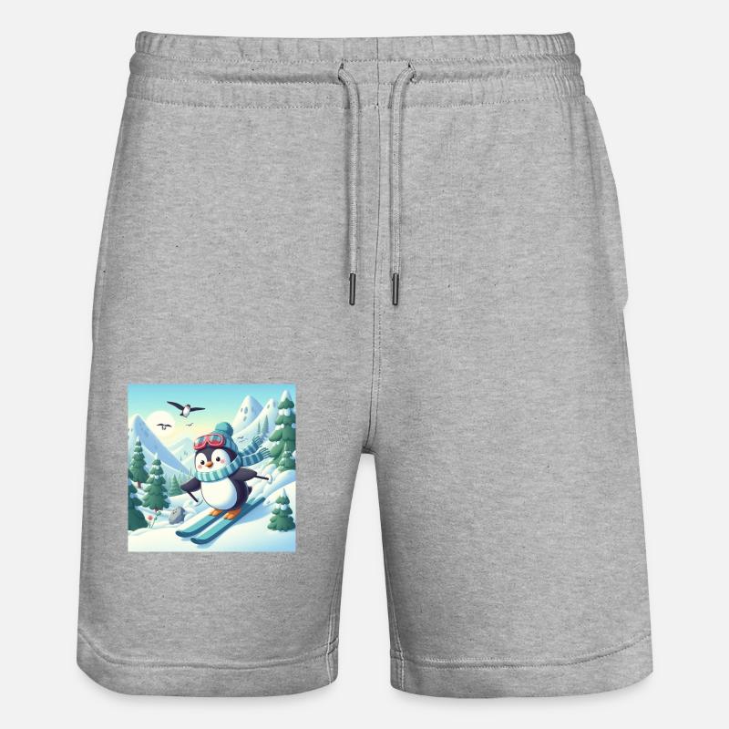 pingouin de ski - Short de jogging bio TRAINER Stanley/Stella unisexe - gris chiné