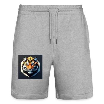 Tiger - Stanley/Stella Unisex Bio Joggingshorts Trainer  - Grau meliert - Vorne - Nik (191cm) & Marisol (170cm)