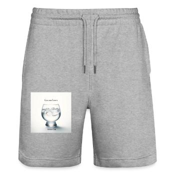 Gib dem Leben einen Gin - Trinkspruch - Stanley/Stella Unisex Bio Joggingshorts Trainer  - Grau meliert - Vorne - Nik (191cm) & Marisol (170cm)