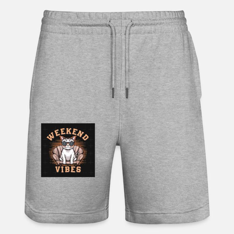 Chat cool vibes - Short de jogging bio TRAINER Stanley/Stella unisexe - gris chiné
