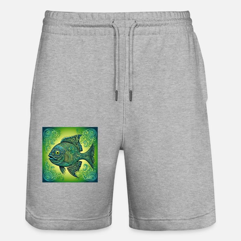 Pêcheur Poisson Poisson - Short de jogging bio TRAINER Stanley/Stella unisexe - gris chiné