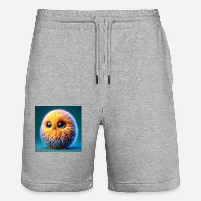 Küken Vogel in 3D Hyperrealismus - Stanley/Stella Unisex Bio Joggingshorts Trainer  - Grau meliert