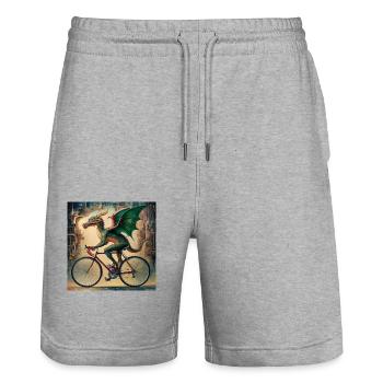 a surreal painting of mythical dragon - Stanley/Stella Trainer Unisex Organic Jogging Shorts - heather grey - Front - Nik (191cm) & Marisol (170cm)
