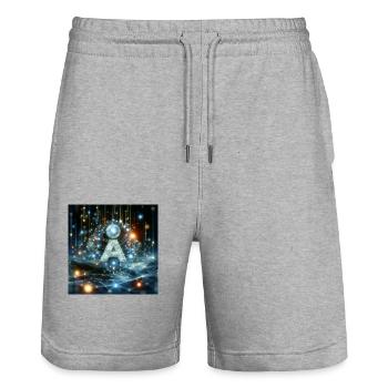 group1 2 - Stanley/Stella Unisex Bio Joggingshorts Trainer  - Grau meliert - Vorne - Nik (191cm) & Marisol (170cm)
