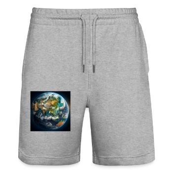 group1 14 - Stanley/Stella Unisex Bio Joggingshorts Trainer  - Grau meliert - Vorne - Nik (191cm) & Marisol (170cm)