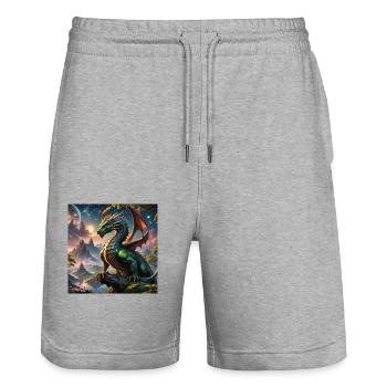 Dragon 1 - Stanley/Stella Unisex Bio Joggingshorts Trainer  - Grau meliert - Vorne - Nik (191cm) & Marisol (170cm)