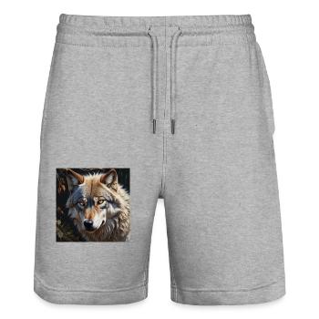 Wolf - Stanley/Stella Unisex Bio Joggingshorts Trainer  - Grau meliert - Vorne - Nik (191cm) & Marisol (170cm)