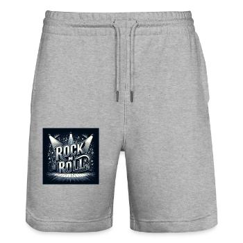 Rock'n'Roll - Stanley/Stella Unisex Bio Joggingshorts Trainer  - Grau meliert - Vorne - Nik (191cm) & Marisol (170cm)