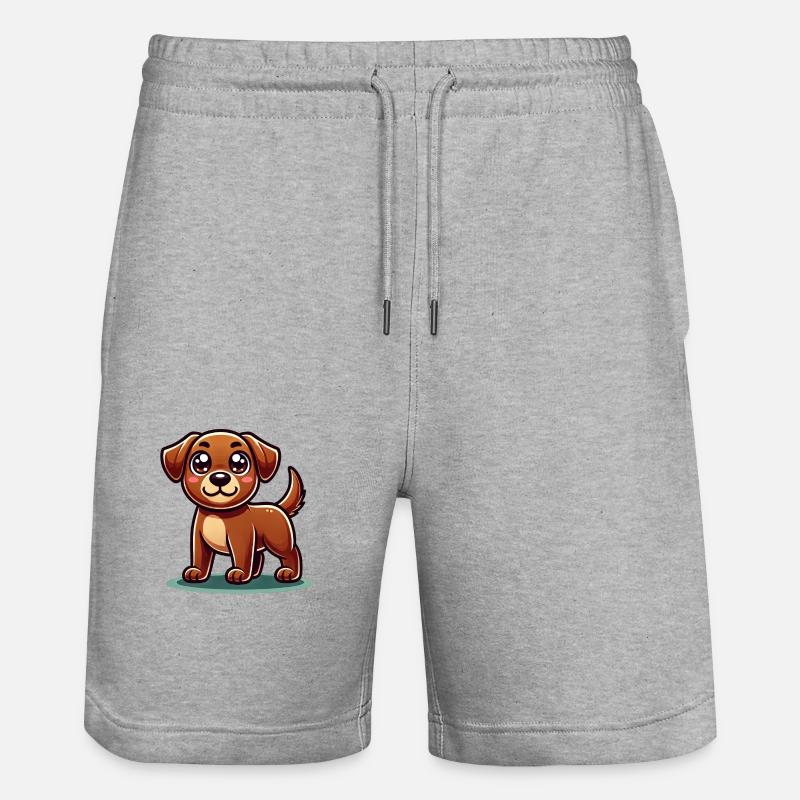 Chien Bande Dessinée Enfants - Short de jogging bio TRAINER Stanley/Stella unisexe - gris chiné