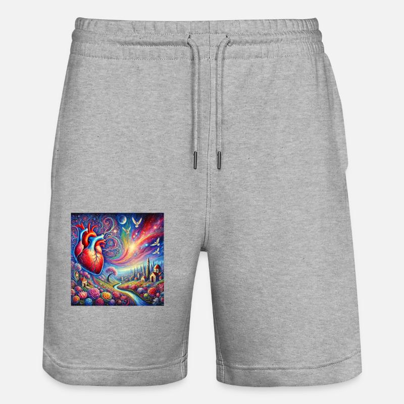 Das schwebende Herz - Stanley/Stella Unisex Bio Joggingshorts Trainer  - Grau meliert