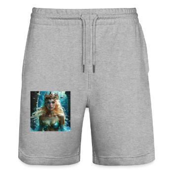 OCEAN GODESS DELUXE - Stanley/Stella Unisex Bio Joggingshorts Trainer  - Grau meliert - Vorne - Nik (191cm) & Marisol (170cm)